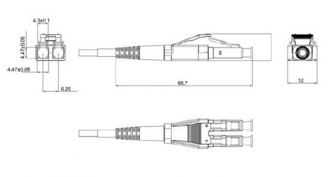 LC / UPC - Dây vá đa chế độ LC / UPC, nhảy sợi quang uniboot song công