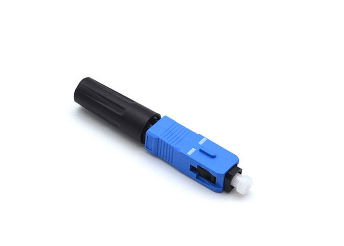 50mm Đầu nối sợi quang được đánh bóng nhanh Đầu nối sợi đơn màu xanh