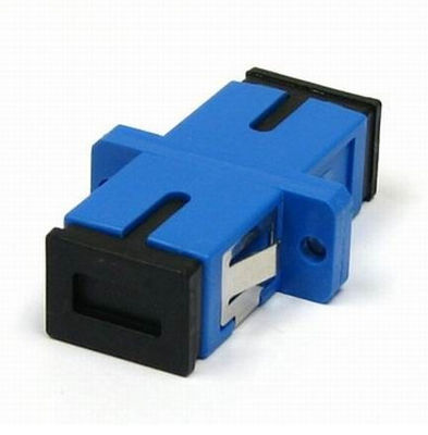 Trung Quốc Bộ chuyển đổi sợi quang Simplex đơn SC / UPC có mặt bích / nắp bụi đen nhà cung cấp