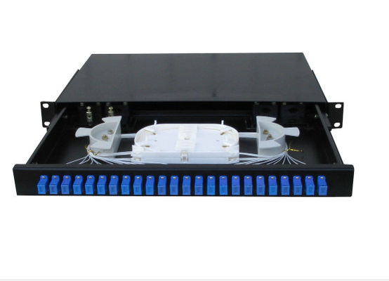 Trung Quốc SC Simplex 1U 19 Inch Fusion Coupler Patch Patch 24 Cổng không thấm nước với màu đen nhà cung cấp