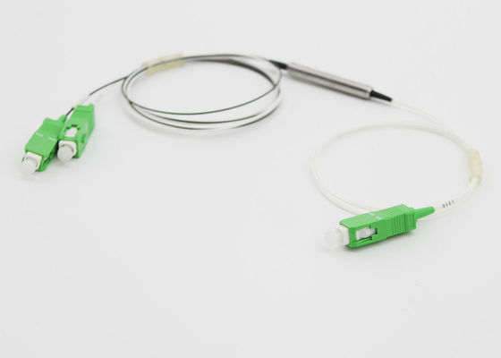 Thiết bị 1 X 2 DWDM, ống kim loại 0.9MM G657A1 Bộ ghép kênh sợi E Demultiplexer với đầu nối SC / APC nhà cung cấp